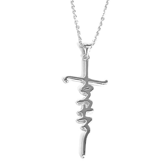 Woven letters cross necklace women 950596491956