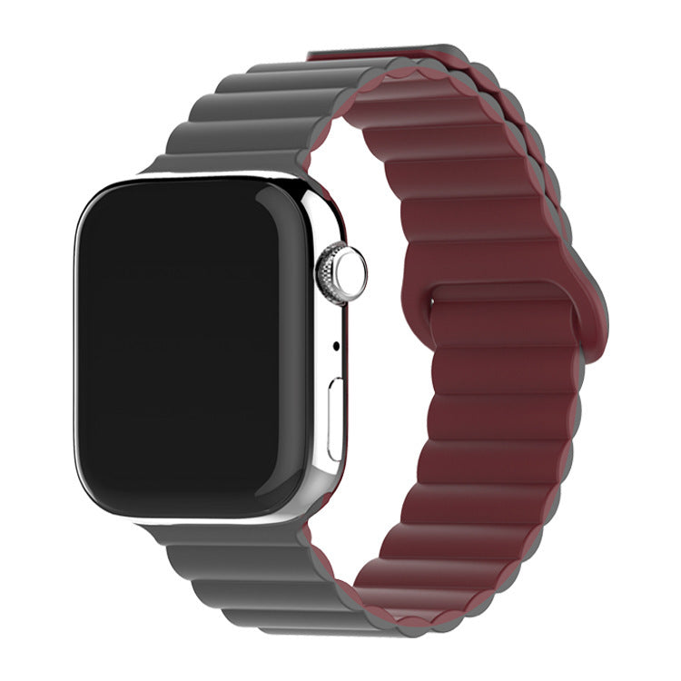 Two-color Silicone Magnetic Back Ring Buckle Watch Band 950a80b3 ebdb 4597 bb1c 062999c4a482