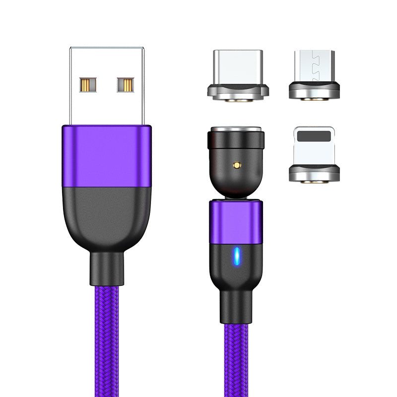 Magnetic Data Cable Threeinone 540-degree Rotation  Charging Cable Suitable - 图片 14