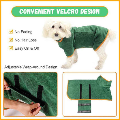 Absorbent Pet Bathrobe With Waist-wrapped Microfiber 951d4fd4 5f0c 468b 95db f36d6b334f0f