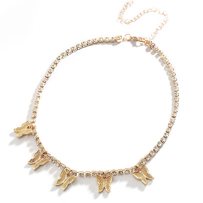 Rhinestone butterfly necklace 952416072729