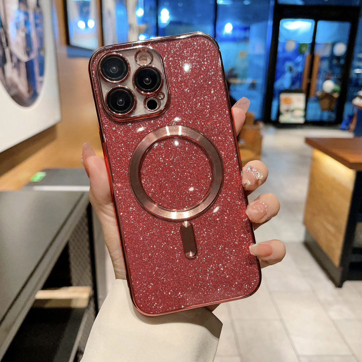 Electroplating Magnetic Transparent Soft Shell Protective Cover - 图片 6