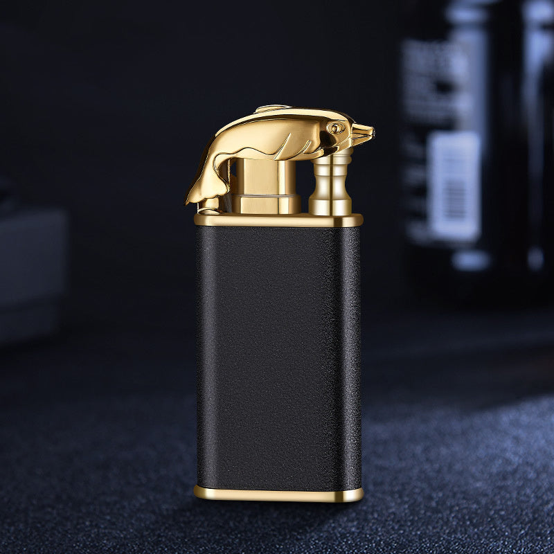 Creative Blue Flame Lighter Dolphin Dragon Tiger Double Fire Metal Winproof Lighter Inflatable Lighter 95391964 fa07 41f5 826