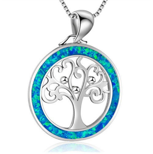 Fashion silver filled blue opal sea turtle pendant necklace for women female Animal wedding ocean beach jewelry gift 95493246