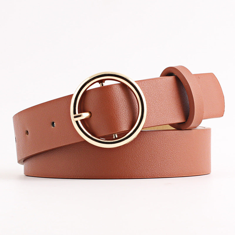 Women's jeans round buckle belt women 9557775574366