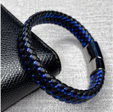 Bracelet foreign trade e-commerce trend tide section does not package explosion models men's bracelets microfiber leather bra