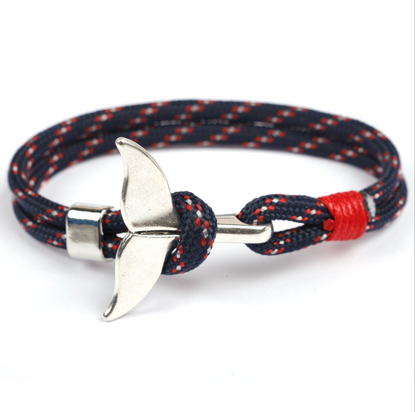 Anchor whale tail umbrella rope handmade couple bracelet 95656862579