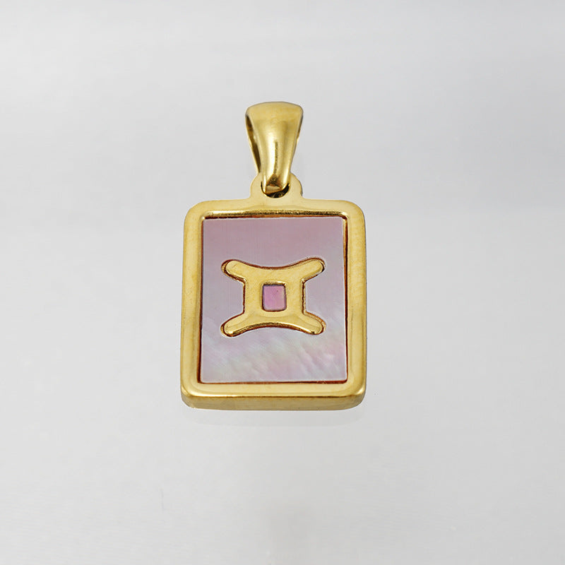 Stainless Steel Square Shell Zodiac Necklace 956ff5bc 5bc6 4f6e a844 6b9100558505