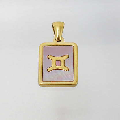 Stainless Steel Square Shell Zodiac Necklace 956ff5bc 5bc6 4f6e a844 6b9100558505