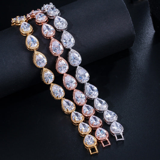 Fashion Drop-shaped Zircon Bracelet For Women 9590749262 1073866422