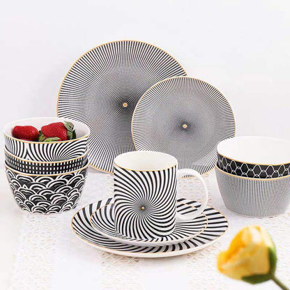 8-inch Nordic Style Geometric Series Ceramic Breakfast Plate Western Steak Flat Dish Plate Fruit Plate Decoration Hanging Plate - HD Wireless Product #2