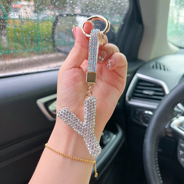 English Letter Keychain Clay Diamond Round Buckle Pendant 95945797 f138 4422 9c3b b45a31428392