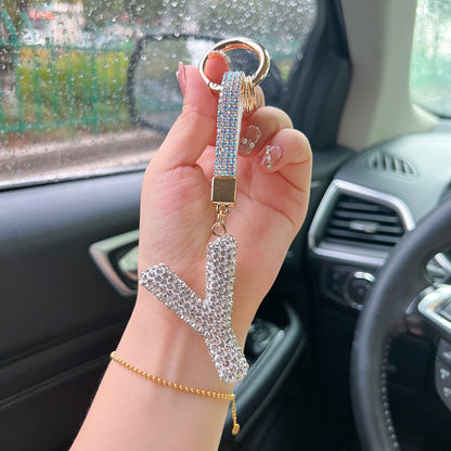 English Letter Keychain Clay Diamond Round Buckle Pendant 95945797 f138 4422 9c3b b45a31428392