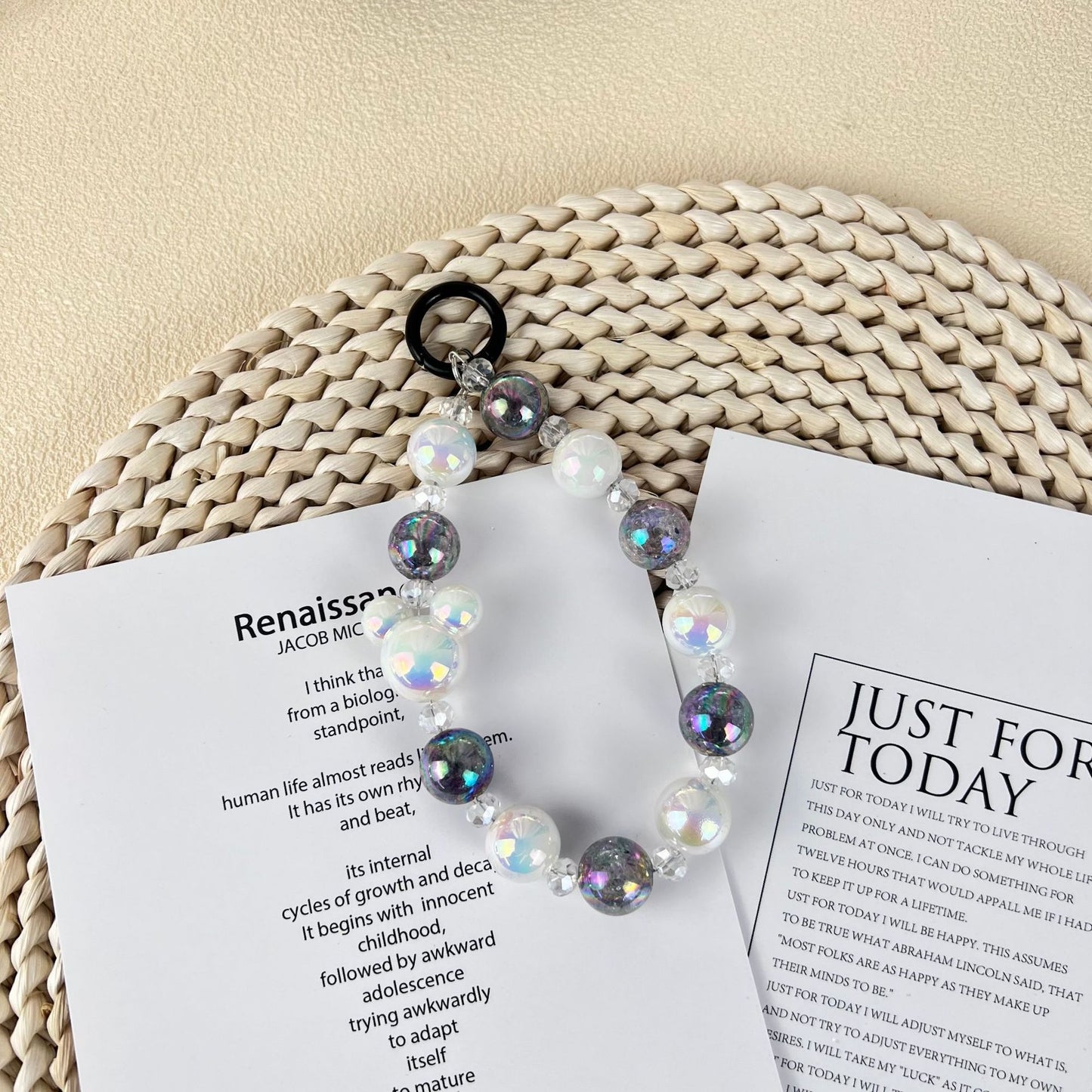 Two-tone Gradient Colorful Round Beads Car Key Ring 959b08fc d5b3 4253 b936 d0382abce918