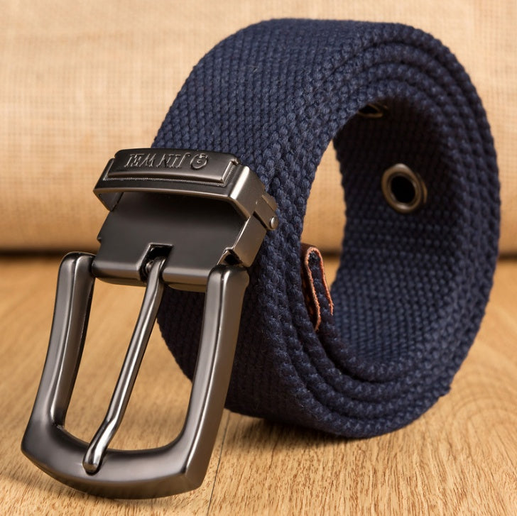 Men's Outdoor Buckle Thick Woven Canvas Belt 95cc0f4d c0e1 4e90 b407 2100434a6474