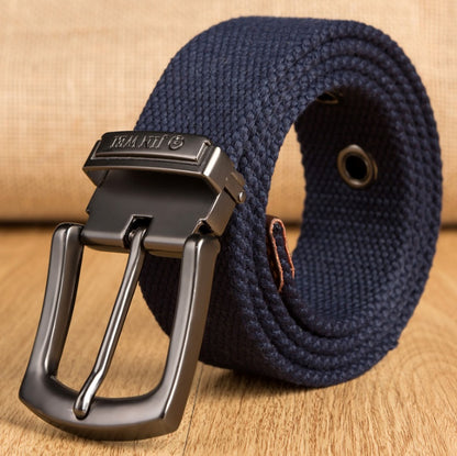 Men's Outdoor Buckle Thick Woven Canvas Belt 95cc0f4d c0e1 4e90 b407 2100434a6474