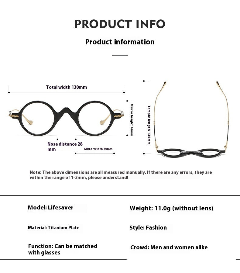 Sheet Metal Eyeglass Frame Fashion Retro Small Face With Myopic Glasses Option Pure Titanium Glasses Rim Men 95ce1772 b020 46