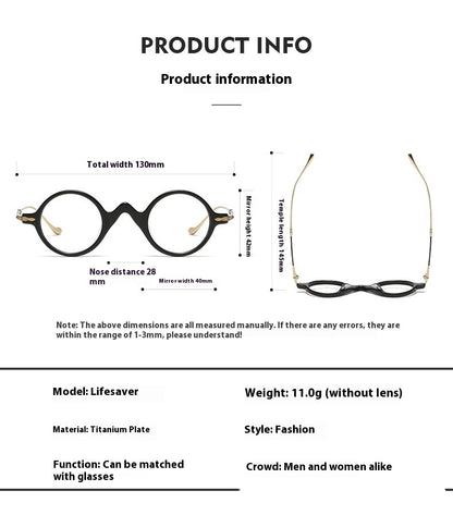 Sheet Metal Eyeglass Frame Fashion Retro Small Face With Myopic Glasses Option Pure Titanium Glasses Rim Men 95ce1772 b020 46