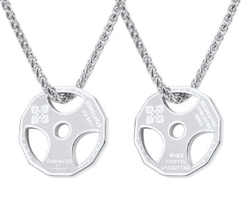 U7 sport jewelry stainless steel men fitness barbell gym necklace 961126266242