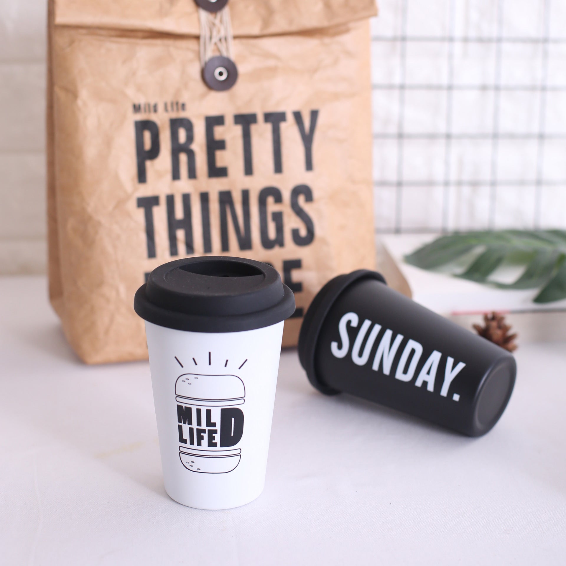 ROKEN Stainless Steel Cups with Lids & Straws 350ML Metal Drinking Mugs Coffee Mug Food Grade Cups BPA Free for Children Adul