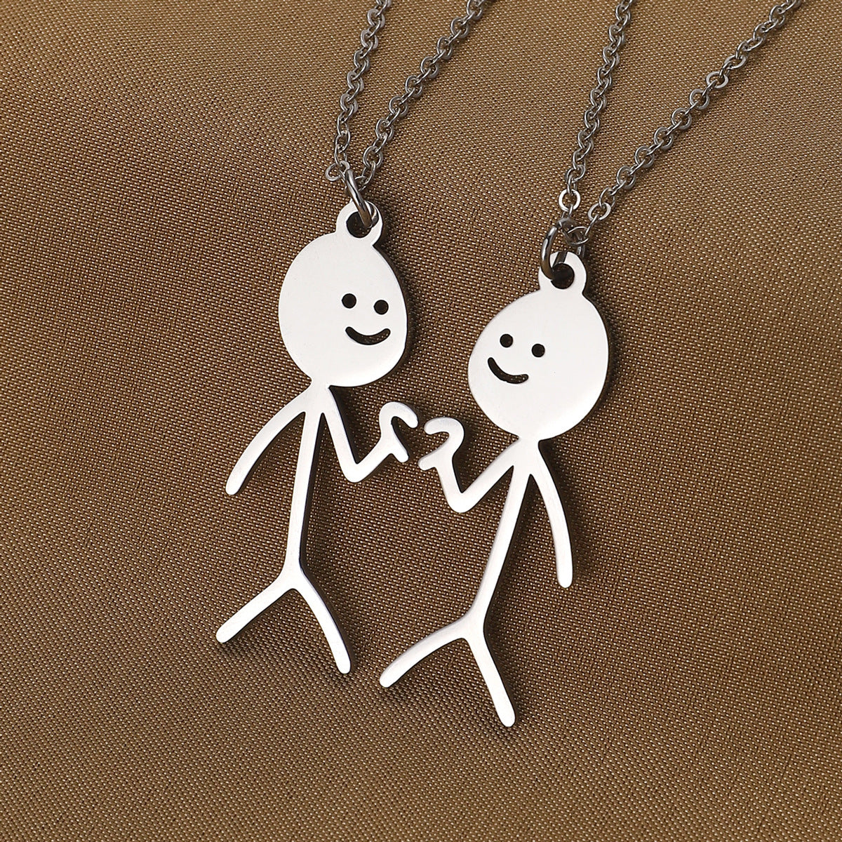 Cute Cartoon Stickman Pendant Stainless Steel Necklace 961b1a8b 196c 4fa7 8cd9 e8f78d309107