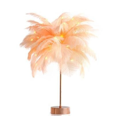 Feather Lamp Nordic Desk Lamp European-Style Bedroom Bedside Feather Table Lamp Night Light Table Lamp Decoration Modern 9620