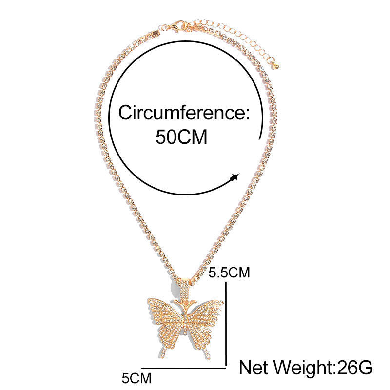 Rhinestone butterfly necklace 9627969702552