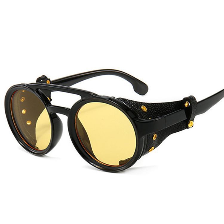 Retro Round Frame Punk Steam Sunglasses Personality Leather Case Sunglasses 962c49b4 fb6b 4648 a024 ef1b4d83c62c