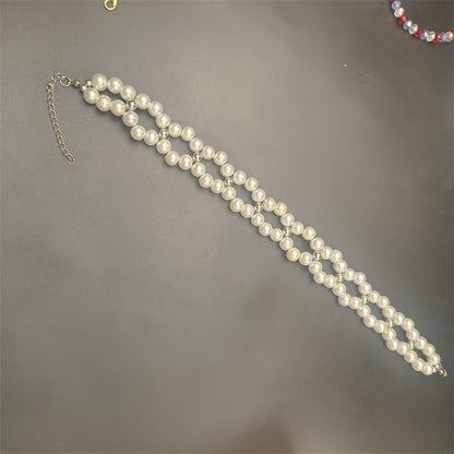 French Style Vintage Pearl Flower Cutout Necklace High-grade Personality Sweet Cool Clavicle Chain 963538cc 7950 4baf 984f 14