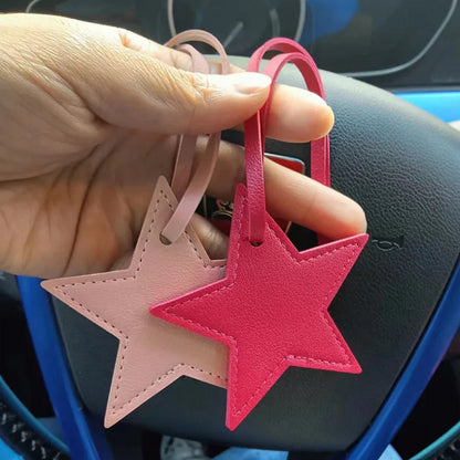 Leather Five-pointed Star Keychain Pendant Bag Ornament 964b136a 614f 4ce9 937d 2caf80eff4f9