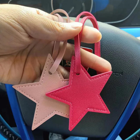 Leather Five-pointed Star Keychain Pendant Bag Ornament 964b136a 614f 4ce9 937d 2caf80eff4f9
