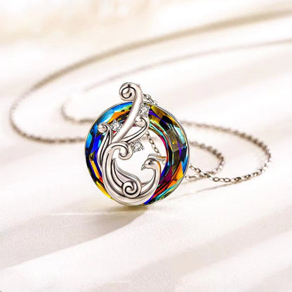 Stained Crystal Glass Sunflower Round Necklace 964f61ba 3172 463d a598 5c0a084b1af9
