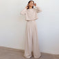 Brown Fashionable Korean Style Long Sleeve Pure Color Cotton Two-piece Set 964f82dc ea9f 42f0 b2b8 baa35ffad1ca