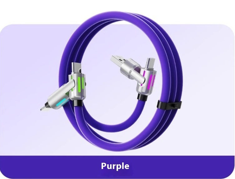 240W Light Column Four-in-one Colorful Indicator Light Mobile Phone Charging Cable - 图片 6