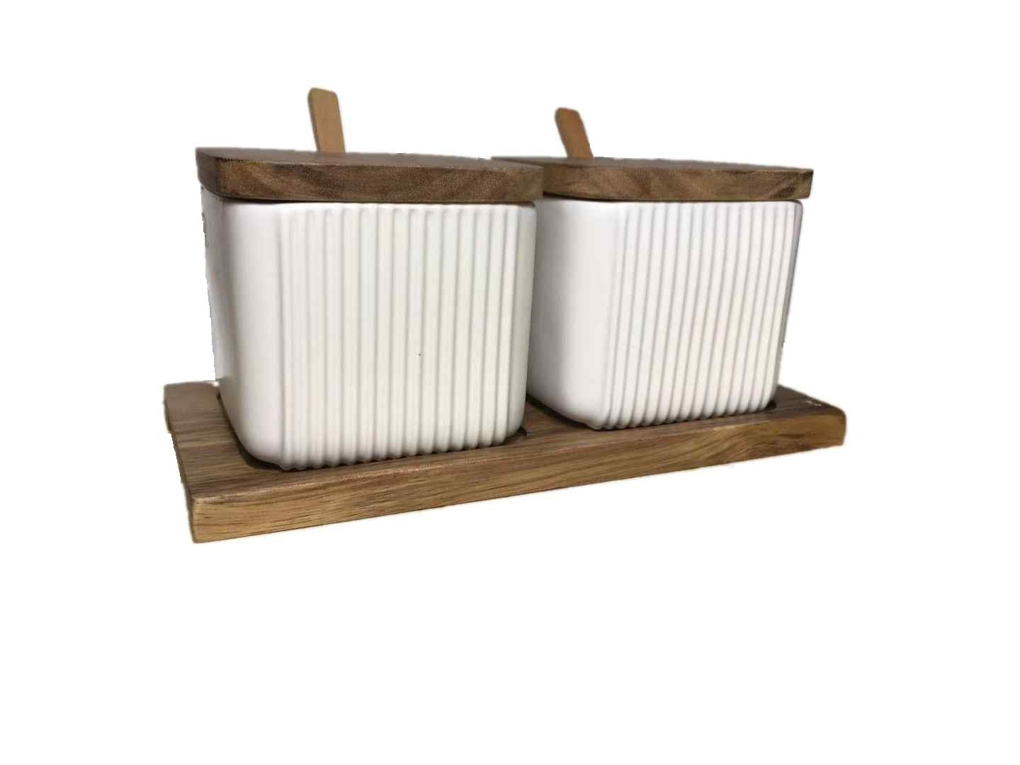 Household Seasoning Box Ceramic Seasoning Jar Set 9677975643028