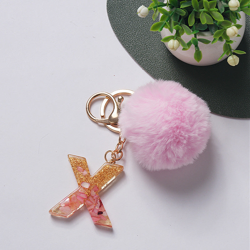 Hair Ball Pendant 26 English Letters Epoxy Keychain 968387d2 6231 4bb0 862c 43ae1c6f10e1