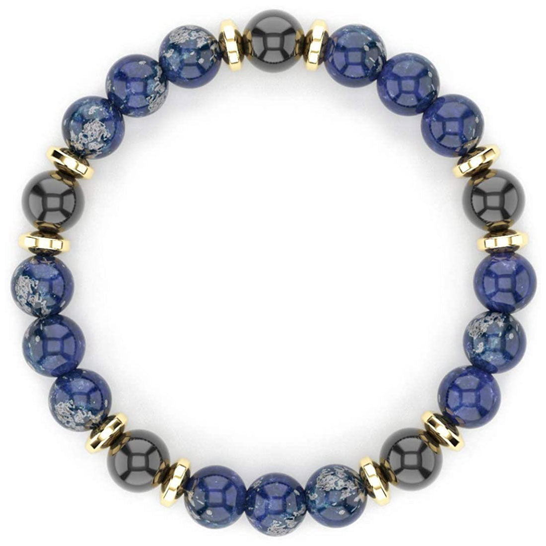 Unisex Lapis Lazuli Chiffon Black Agate Bracelet 968c9b45 2605 4dc5 aa5f 6bfffbdbba26