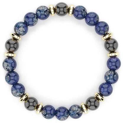 Unisex Lapis Lazuli Chiffon Black Agate Bracelet 968c9b45 2605 4dc5 aa5f 6bfffbdbba26