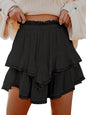 Tulle Chiffon Fake Two-layer Skirt Women Loose High Waist Solid Color Short Skirt 96a6a1b7 b322 471d bdc6 43b2d7673aef