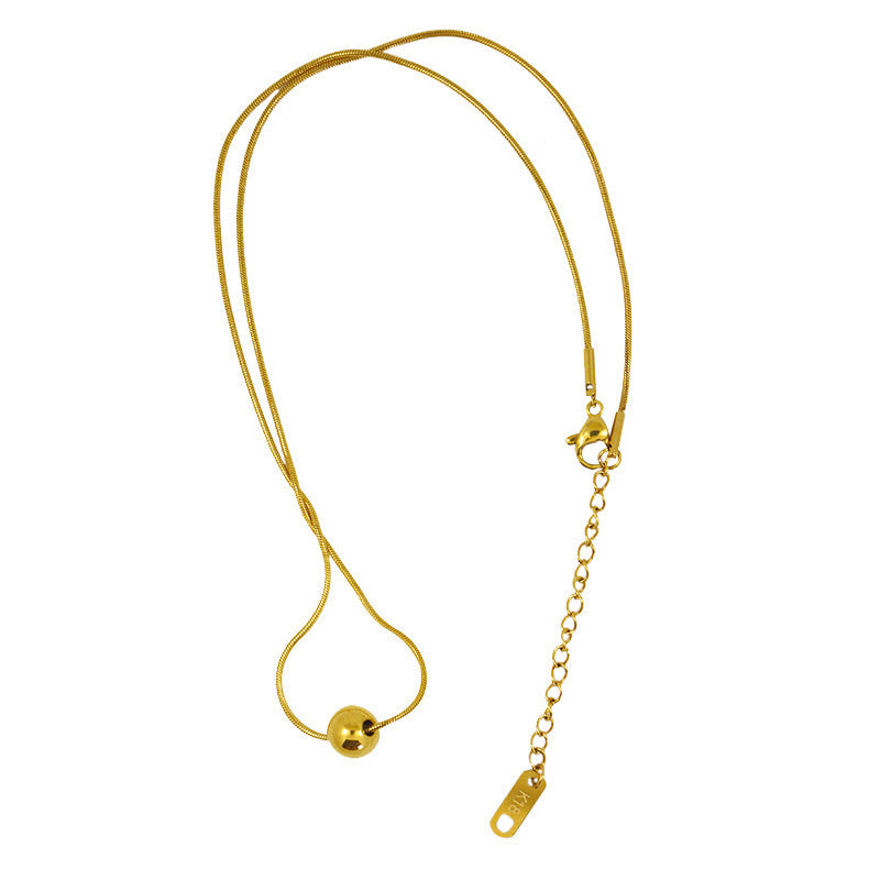 Women's Gold Small Round Beads Transfer Bead Necklace 96ad001a 75e5 465b 8221 e66c9853d2e3