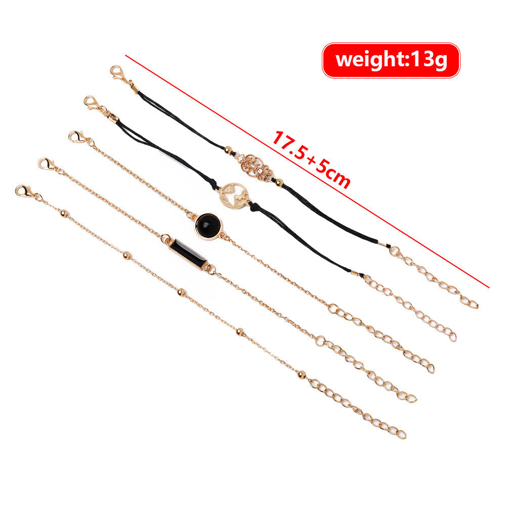 Drip Oil Rectangular Diamond Set Map Bracelet Five Piece Set 96b0fea6 534b 4c29 b216 e7340cee4c27
