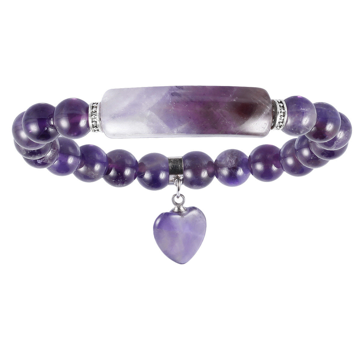 Crystal Round Beads Elbow Bracelet With Heart-shaped Pendant Bracelet 96b66323 7d81 48af ab04 762ef2a5e1cd