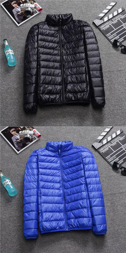 Men's Short Plus Size Lightweight Feather Jacket