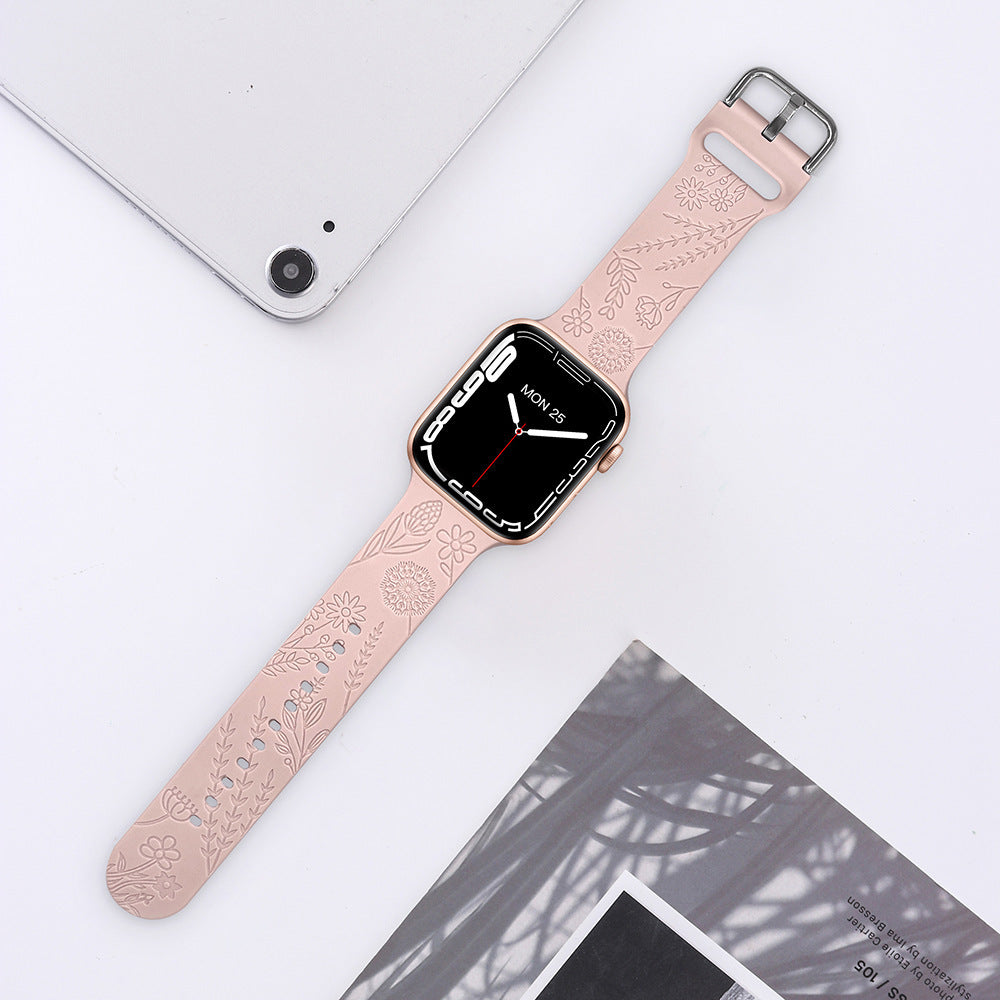 New Laser Carved Embossed Silicone Square Buckle Printed Strap 96e907f2 3ce6 454e 866e 3a96393bcc02