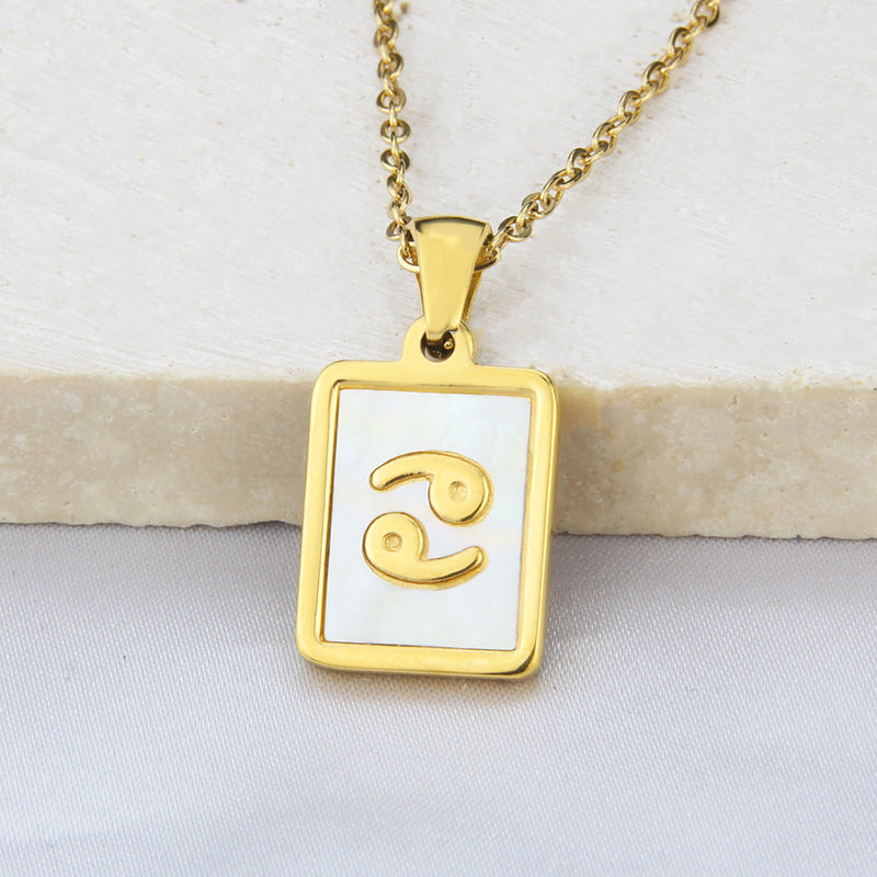 Stainless Steel Square Shell Zodiac Necklace 96ed43be c85f 4d00 b84a 5f5e8c820cff