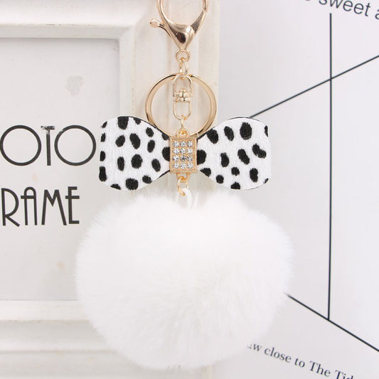 Leopard Bow Fur Ball Schoolbag Pendant Key Chain 96ef9ed7 b971 4ef1 b3f0 762d9d01d1d1