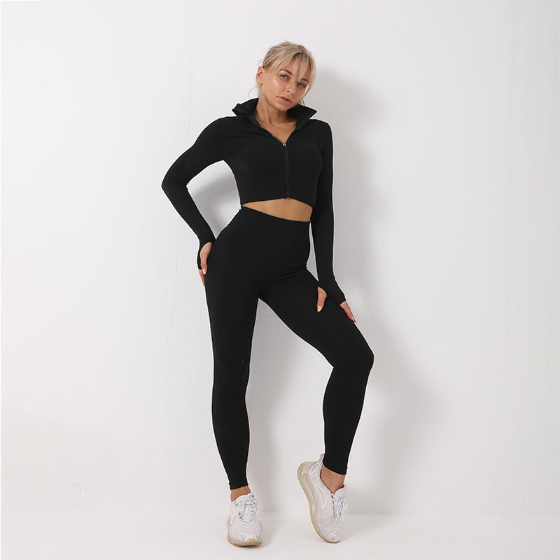 3PCS Yoga Set Seamless Sport Set Women Gym Clothing Leggings Women Crop Top Sports Bra Women Fitness Gym Set Womens Outfits Tracksuit - HD Wireless Product #17
