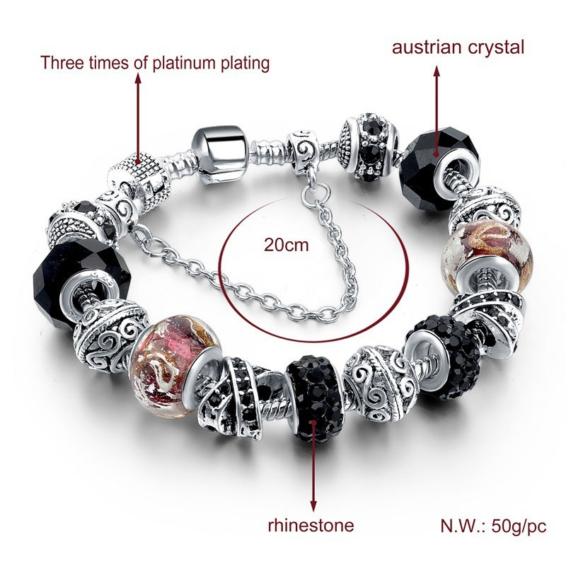 Colored Glazing Bead Bracelet Fashion Crystal 5 Colors 9725d40c 776b 47d6 8a6e 04340218f972