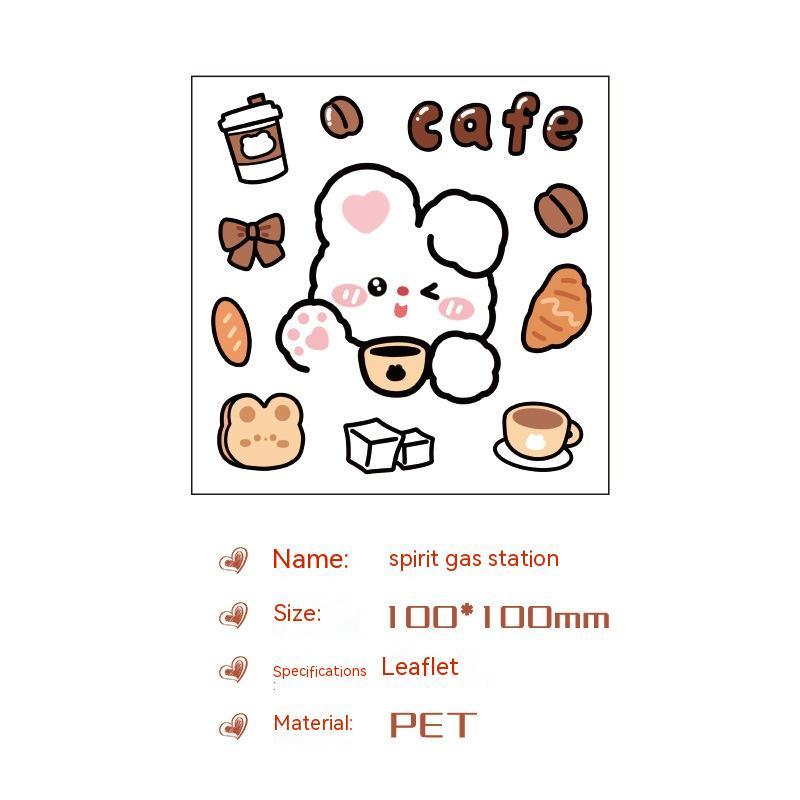 Cute Bear Clear Water Cup Stickers Children's Cartoon Korean Journal Material Mobile Phone Cup Decoration 972efd3f f017 477e 