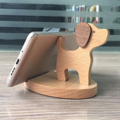 Creative  Mobile Phone Toma Back With Coin Beech Wood Lazy Phone Holder Custom Lettering - 图片 10